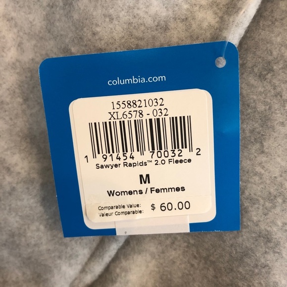 Columbia Fleece Jacket, Light Grey, Medium - Picture 8 of 8